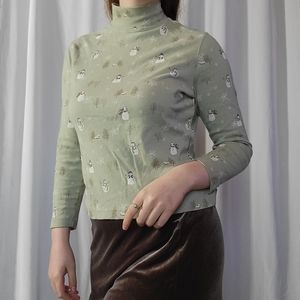 Y2k Croft & Barrow 100% Cotton blend Snowman Turtleneck Sweater, petite s/m